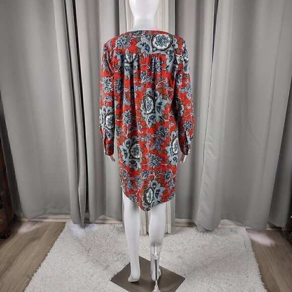 Ann Taylor Loft Women's Multi Color Half Button Front Shift Dress Shirt Size M - Picture 3 of 12